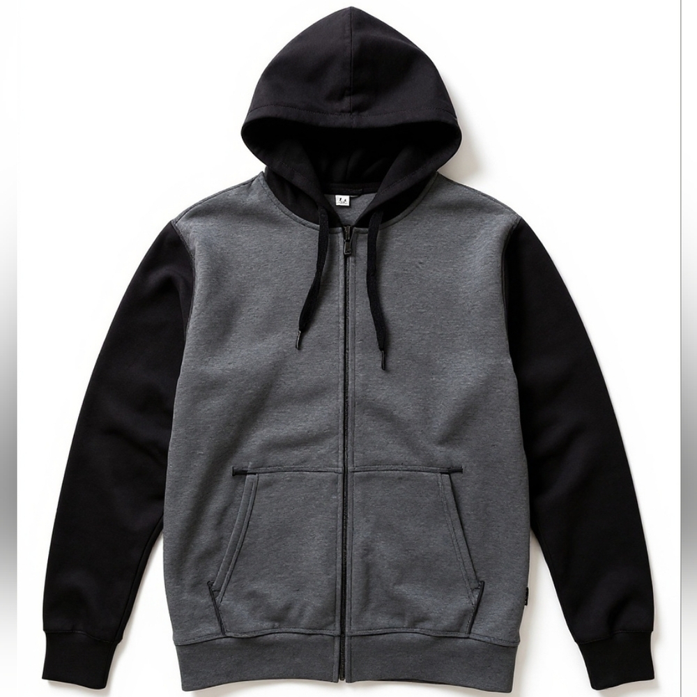Calvin Klein Men's Lightweight Gray and Black Zip Up Sweater
